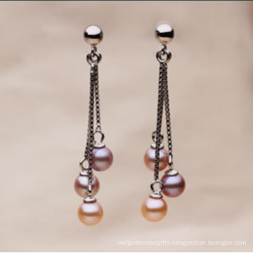 Fashion Round Fresh Water Pearl Earrings